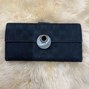 Gucci monogram long black wallet
